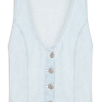 Colete feminino jeans azul