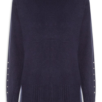Suéter feminino em tricot azul