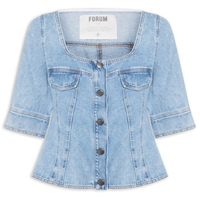Jaqueta jeans feminina azul