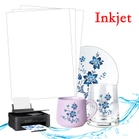 A4 10/20Pcs Inkjet Waterslide Decal Transfer Paper White &Transparent For DIY Mugs Procelain Phone Case Glass Metal Crystal Wood