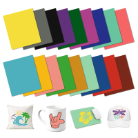 Solid Color Sublimation Ink Transfer Sheets 18 Sheets 12'' x 10''Pink/Yellow/Green Sublimation Paper Transfer Sheets for Mugs