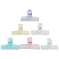6Pcs Large Binder Clips Smooth Polished Elastic Colored Paper Clamps for Diaries Notes Bills Exam Papers Snack Bags Organization
