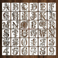 36pcs/set English alphanumeric hollow template, plastic template, DIY decorative printing template, handmade