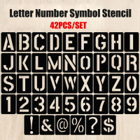 42PCS Letter Number Symbol Craft Hollow Stencil Stamping Embossing Template