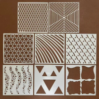 1pcs Geometric Irregular Spray Painting Template Graffiti Handwritten Poster Hollow Painting Spray Painting Template Tool