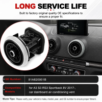 81A820901B Car Dashboard Air Condition Vent For A3 S3 RS3 Sportback 8V 2017-,81A820901B Car Dashboard Air Condition Ven