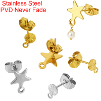 20pcs Hypoallergenic Stainless Steel Stud Earrings Clasp Making Star Never Fade Earring Hooks With Earring Back Jewelry Findings