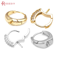 18K Gold Color Brass Can Fit Half Hole Beads Loop Earrings Hoops Women's Earrings Diy Accessories Rosediy official-website