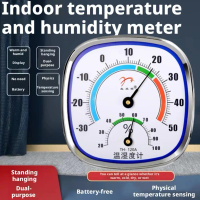 Mini Round Pointer Thermometer Hygrometer -30-50 Thermometer 20%-100% Hygrometer Indoor Office Humidity Monitor
