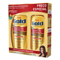 Shampoo Niely Gold 275ml + Condicionador Niely Gold Reconstrução Potente Sem Sal 175ml