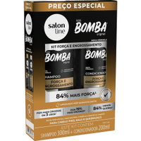 Kit Shampoo 300ml + Condicionador Salon Line Bomba Força e Engrossamento 200ml