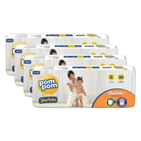Fralda Descartável Pom Pom Shortinho Jumbo Tamanho G - 4 Pacotes com 30 Fraldas - Total 120 Tiras