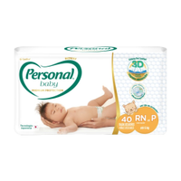 Fralda Descartável Personal Premium Mega Tamanho P - 9 Pacotes com 40 Fraldas - Total De 360 Tiras