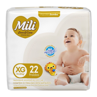 Fralda Descartavel Mili Love&Care Jumbo Tamanho XG - 9 Pacotes com 22 Fraldas