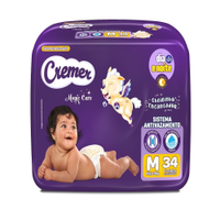 Fralda Descartável Cremer Magic Care Econômica Tamanho M - 8 Pacotes com 34 Fraldas - Total 272 Tiras