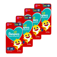 Fralda Descartável Pampers Supersequinha Tamanho G - 4 Pacotes com 60 Fraldas - Total 240 Tiras