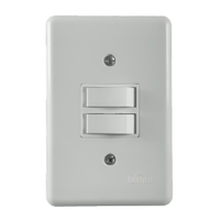 Interruptor Ilumi 2 Teclas Simples + Placa Stylus 6A 250V 4x2