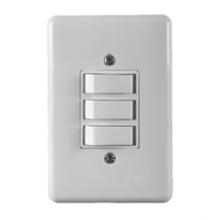 Interruptor Ilumi 3 Teclas Simples + Placa Stylus 6A 250V 4x2