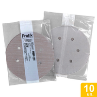 Disco Lixa Seco Pratik AR215 - 152.4mm 6 Furos com Velcro G600 - Embalagem com 10 Unidades