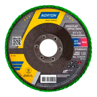Disco Flap Fibra Norton R244 Standard 4.1/2" 115x22,23mm G120 - Embalagem com 10 Unidades.