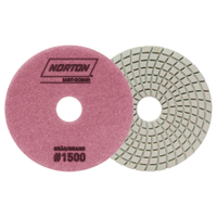 Disco Flexível Diamantado Norton Brilho D'Água - 100mm 4 Passos G1500 Roxo - Embalagem com 10 Unidades