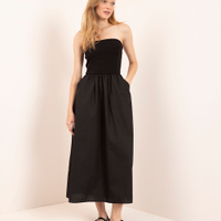 Vestido sem alça com bolso mindset preto