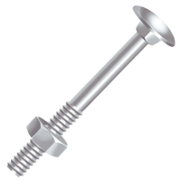 Parafuso Ciser Frances Zincado com Porca 1/4X3 - Embalagem com 200 Unidades