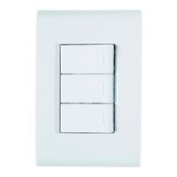 Tomada Liz Tramontina 3 Teclas Simples 10A 250V com Placa Branca