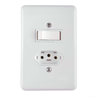 Interruptor Ilumi 1 Tecla Paralela + 1 Tomada 2 Polos + T com Placa Stylus 6A/10A , 4x2, 250V