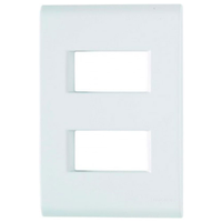 Placa Liz Tramontina 4x2 com 2 Postos Afastados Horizontal Branca