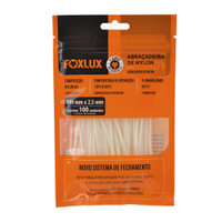 Abraçadeira Nylon Nove54 100mmx2,5mm Branco - Embalagem 100 Unidades