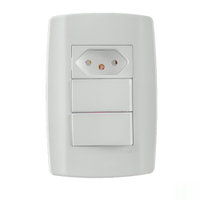 Interruptor Ilumi 2 Tecla Simples + 1 Tomada com Placa Slim 2 Polos + Terra 10A 4 x 2