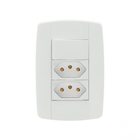 Interruptor Ilumi 1 Tecla Simples + 2 Tomada com Placa Slim 2 Polos + Terra 10ª 4 x 2