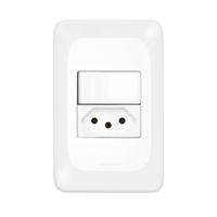 Interruptor Pial Pop 1 Tecla Simples + 1 Tomada 2P + T 10A com Placa 4X2