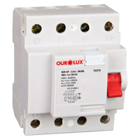 Disjuntor Diferencial Residual Ourolux 4P 40A Branco