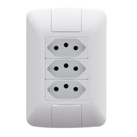 Tomada Aria Tramontina Tripla 2P+T 10A com Placa Branco