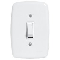 Interruptor Ideale Pluzie 1 Tecla Simples com Placa 4x2 Branca