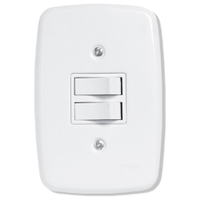 Interruptor Ideale Pluzie 2 Teclas Simples com Placa 4X2 Branca