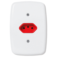 Tomada Módulo Ideale Pluzie - 2P+T 20A com Placa Vermelho
