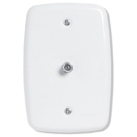 Tomada Ideale Pluzie - para Antena TV/SAT com Placa 4x2 Branca