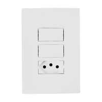 Interruptor Ilumi I9 2 Teclas Simples + Tomada 2P+T 10A/250V