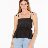 Blusa balonê alça fina mindset preta