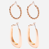 Kit de 2 brincos argolas dourado