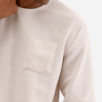 Camiseta masculina manga longa texturizada off white