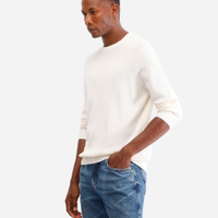 Suéter masculino de tricot texturizado off white