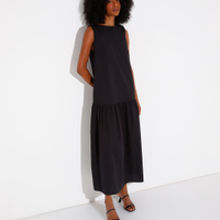 Vestido longo de algodão mindset preto