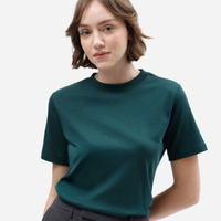 Camiseta básica feminina de algodão peruano verde