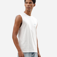 Regata machão masculina de algodão estampada off white