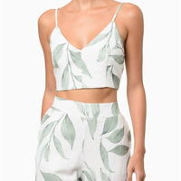 Top Feminino Cropped Linho Estampado Calvin Klein Jeans - Branco Top Feminino Cropped Linho Estampado Calvin Klein Jeans Branco 36