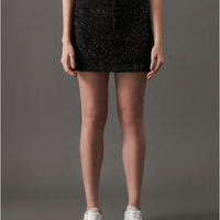 Saia Feminina Jacquard Lurex Calvin Klein Jeans - Preto Saia Feminina Jacquard Lurex Calvin Klein Jeans Preto p